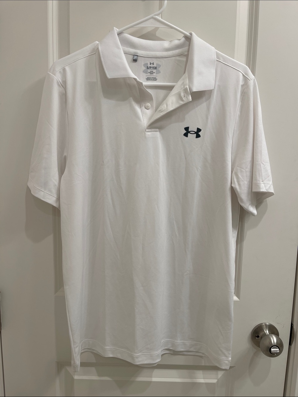 Under Armour Men’s White Polo with Black Logo